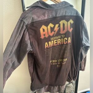 Vintage upcycled ac/dc band tee flannel